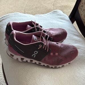 On Running Women's Shoes in Pink and Gray